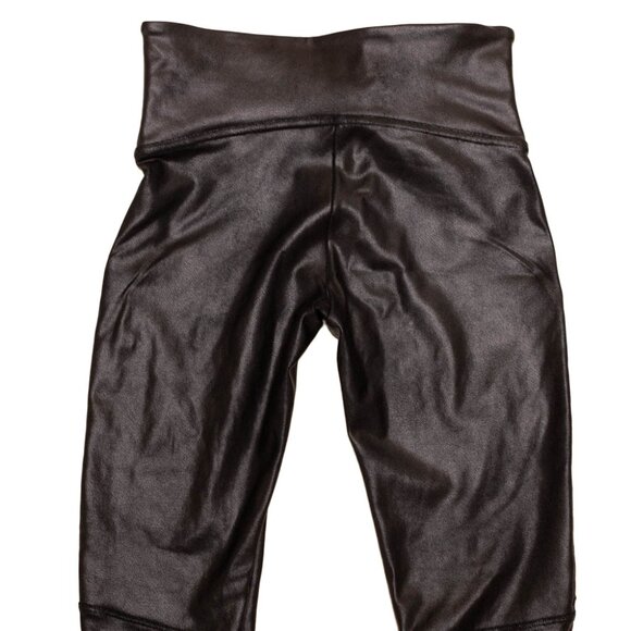 Spanx Faux Leather Moto Leggings Size S Black Vegan - Picture 7 of 7